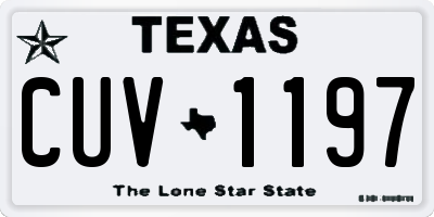 TX license plate CUV1197