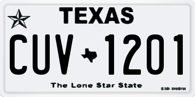 TX license plate CUV1201