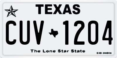 TX license plate CUV1204