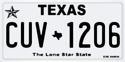TX license plate CUV1206