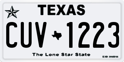 TX license plate CUV1223