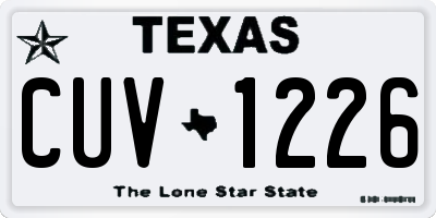 TX license plate CUV1226