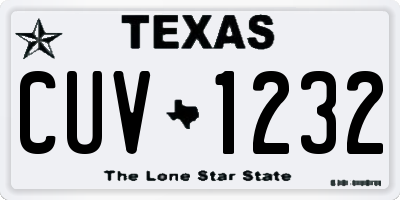 TX license plate CUV1232