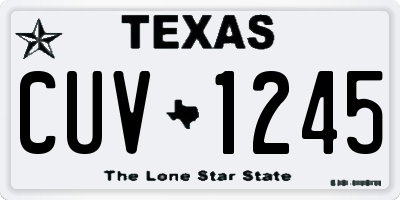 TX license plate CUV1245