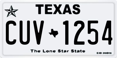 TX license plate CUV1254