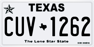 TX license plate CUV1262