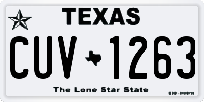 TX license plate CUV1263