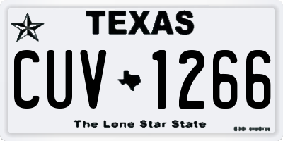 TX license plate CUV1266
