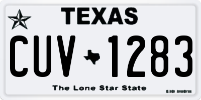 TX license plate CUV1283