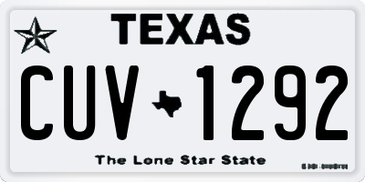 TX license plate CUV1292