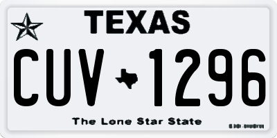 TX license plate CUV1296