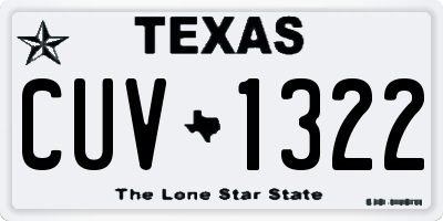 TX license plate CUV1322
