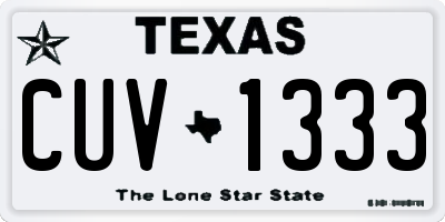TX license plate CUV1333