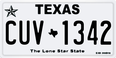 TX license plate CUV1342
