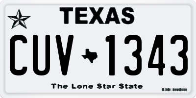 TX license plate CUV1343