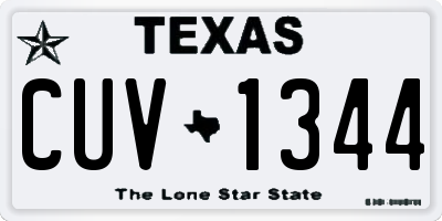 TX license plate CUV1344