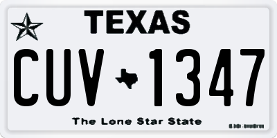 TX license plate CUV1347
