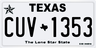 TX license plate CUV1353