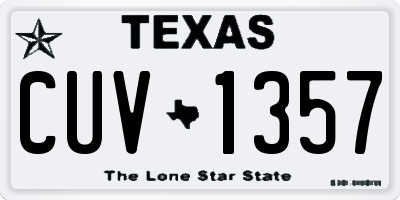 TX license plate CUV1357