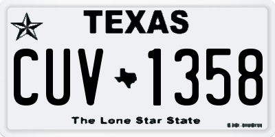 TX license plate CUV1358
