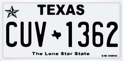 TX license plate CUV1362