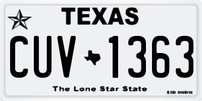 TX license plate CUV1363