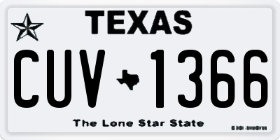 TX license plate CUV1366