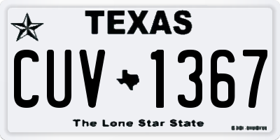 TX license plate CUV1367