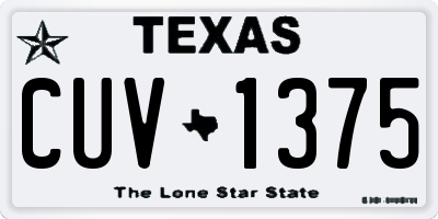TX license plate CUV1375