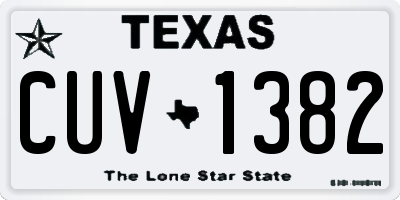 TX license plate CUV1382