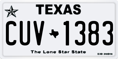 TX license plate CUV1383