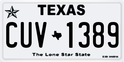 TX license plate CUV1389