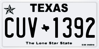 TX license plate CUV1392