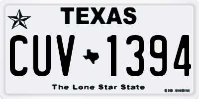 TX license plate CUV1394