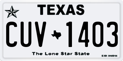 TX license plate CUV1403