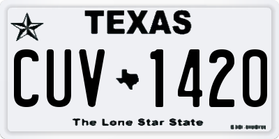 TX license plate CUV1420