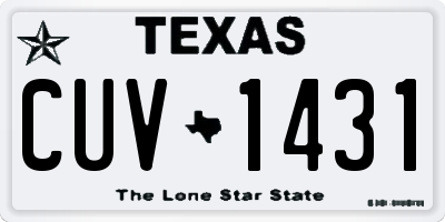 TX license plate CUV1431