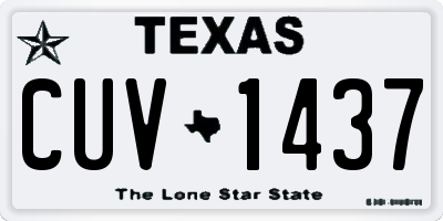 TX license plate CUV1437
