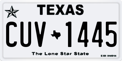 TX license plate CUV1445