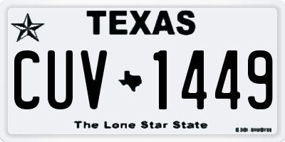 TX license plate CUV1449
