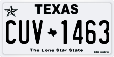 TX license plate CUV1463