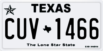 TX license plate CUV1466
