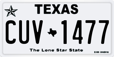 TX license plate CUV1477
