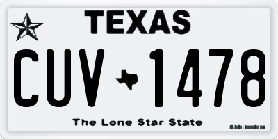 TX license plate CUV1478