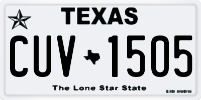 TX license plate CUV1505