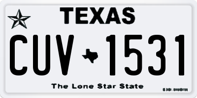 TX license plate CUV1531