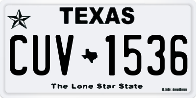 TX license plate CUV1536