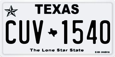 TX license plate CUV1540