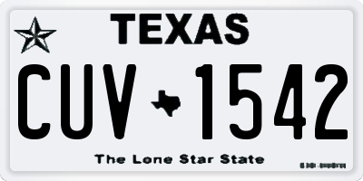 TX license plate CUV1542