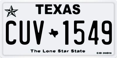 TX license plate CUV1549